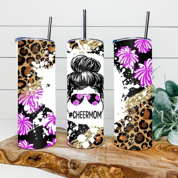 Custom 20oz messy bun #cheermom tumbler! - Picture 1 of 2